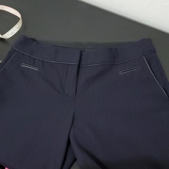 EXPRESS Ladies Trousers Navy Blue With Red Pinstri - Picture 5 of 8